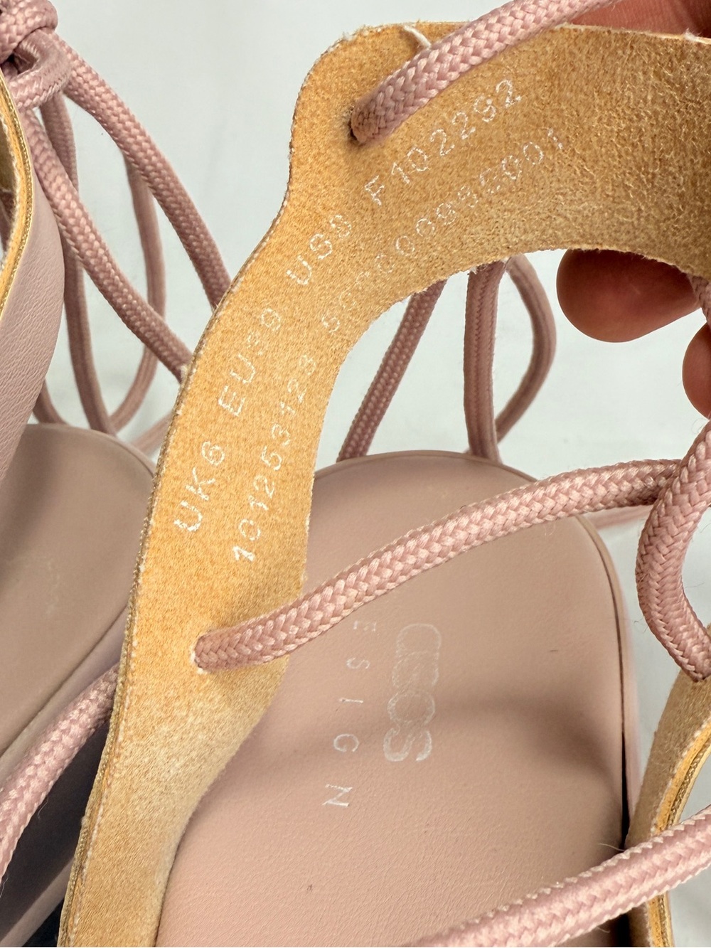 ASOS Platform Gladiator Lace Up Sandals Chunky Wedges Flatform 8 / 39 Blush Pink - Picture 11 of 11